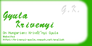 gyula krivenyi business card